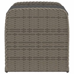 Banc de rangement avec coussin gris 80x51x52 cm résine tressée 