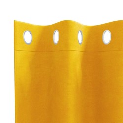 Rideaux occultants avec œillets 2 pièces Jaune moutarde Velours 