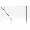 Ensemble de poteaux de clôture verts Lot de 2 Vert Métal 10 x 1 m 
