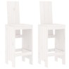 Tabourets de bar lot de 2 blanc 40x42x120 cm bois massif de pin 