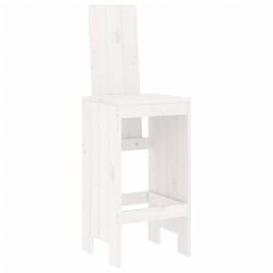 Tabourets de bar lot de 2 blanc 40x42x120 cm bois massif de pin 