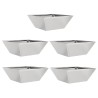 Lot de 5 bols de jardin , 40x40x15 cm en inox. 