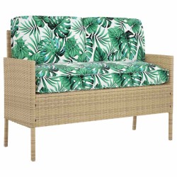 Set de coussins de palette avec oreiller 3 pcs Motif de feuille 