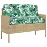 Set de coussins de palette avec oreiller 3 pcs Motif de feuille 