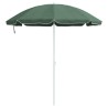 Parasol de plage avec poteau en métal, vert 161 x 193 cm en polyester. 