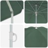 Parasol de plage avec poteau en métal, vert 161 x 193 cm en polyester. 