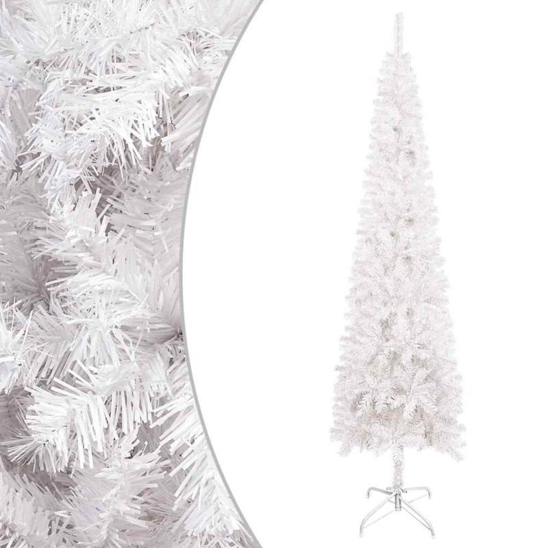 Sapin de Noël étroit Blanc 180 cm 