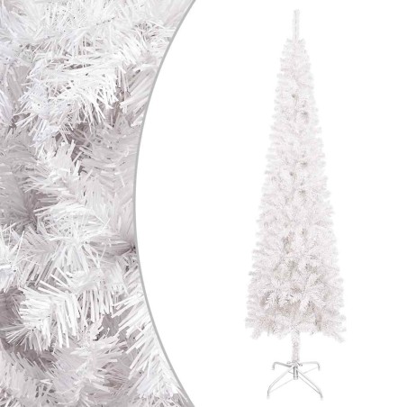 Sapin de Noël étroit Blanc 180 cm 