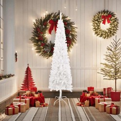 Sapin de Noël étroit Blanc 180 cm 