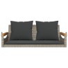 Balancelle avec coussins gris 109x62x40 cm résine tressée 