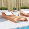 Chaise longue cire marron 205x80x31,5 cm bois massif de pin 