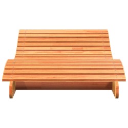 Chaise longue cire marron 205x80x31,5 cm bois massif de pin 