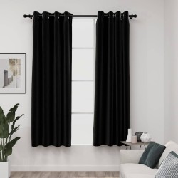 Rideaux occultants Aspect de lin 2 pcs Anthracite 140x175 cm 
