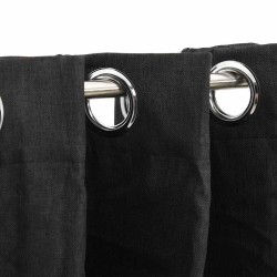 Rideaux occultants Aspect de lin 2 pcs Anthracite 140x175 cm 