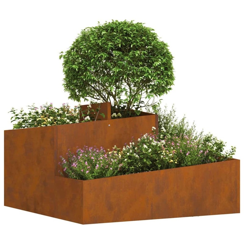 Planteur 80x80x50 cm en acier résistant aux intempéries 