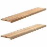 Appuis de fenêtre 2 pcs non traité 140x30x2cm bois chêne massif 