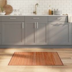 Tapis rectangulaire marron 70x100 cm bambou 