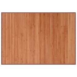 Tapis rectangulaire marron 70x100 cm bambou 