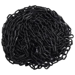 Chaîne d'avertissement Noir 100 m Ø8 mm Plastique 
