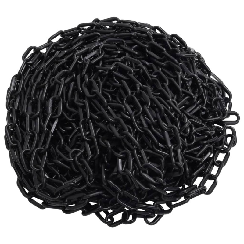 Chaîne d'avertissement Noir 100 m Ø8 mm Plastique 