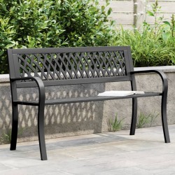 Banc de jardin Noir 120 cm Acier 