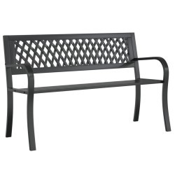 Banc de jardin Noir 120 cm Acier 