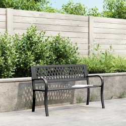 Banc de jardin Noir 120 cm Acier 