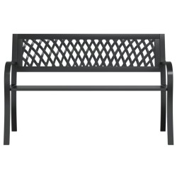 Banc de jardin Noir 120 cm Acier 