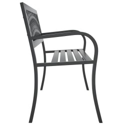 Banc de jardin Noir 120 cm Acier 