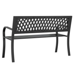 Banc de jardin Noir 120 cm Acier 