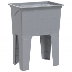 Bac à linge gris 59x41x75 cm résine 
