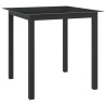 Table de jardin Noir 80x80x74 cm Aluminium et verre 