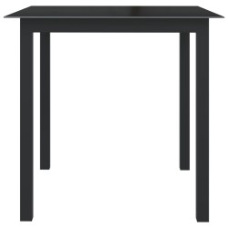 Table de jardin Noir 80x80x74 cm Aluminium et verre 