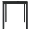 Table de jardin Noir 80x80x74 cm Aluminium et verre 
