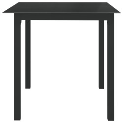 Table de jardin Noir 80x80x74 cm Aluminium et verre 