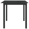Table de jardin Noir 80x80x74 cm Aluminium et verre 