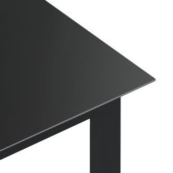 Table de jardin Noir 80x80x74 cm Aluminium et verre 