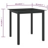 Table de jardin Noir 80x80x74 cm Aluminium et verre 