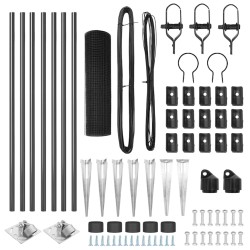 Set de poteaux de clôture Pack de 2 Gris 