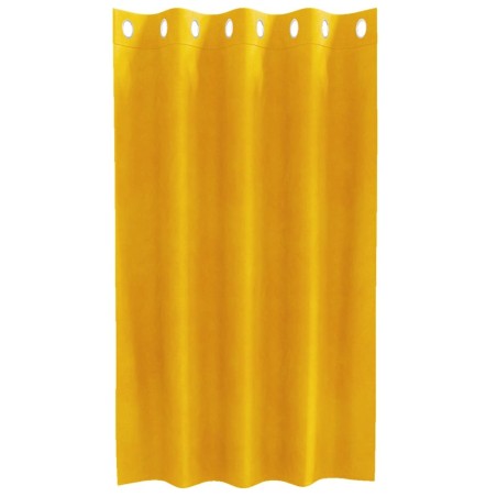 Rideaux occultants avec œillets 2 pièces Jaune moutarde Velours 