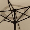 Parasol d'extérieur avec LED et mât en acier 300 cm Taupe 