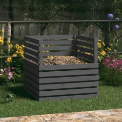 Composteur Gris 80x80x78 cm Bois massif de pin 