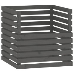 Composteur Gris 80x80x78 cm Bois massif de pin 