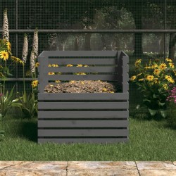 Composteur Gris 80x80x78 cm Bois massif de pin 