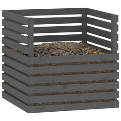 Composteur Gris 80x80x78 cm Bois massif de pin 
