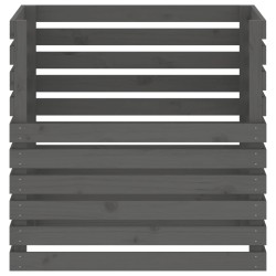 Composteur Gris 80x80x78 cm Bois massif de pin 