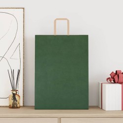 Sacs en papier 50 pcs avec poignées vert 32x17x44 cm 