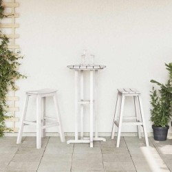 Tabourets de Bar 2 pcs Blanc HDPE 