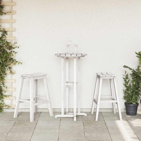 Tabourets de Bar 2 pcs Blanc HDPE 