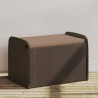 Banc de rangement et coussin marron 80x51x52 cm résine tressée 